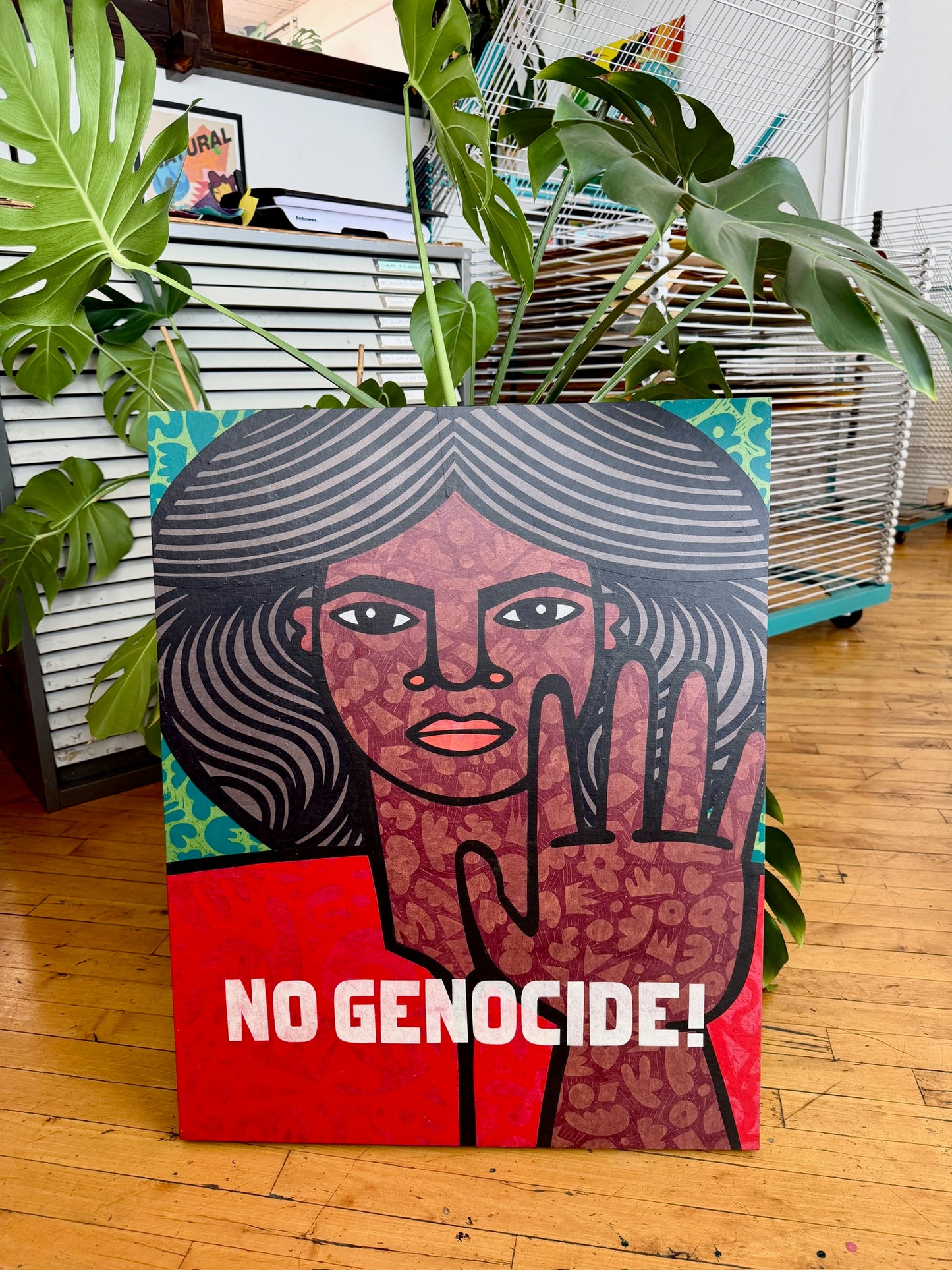 No Genocide I Wood Panel