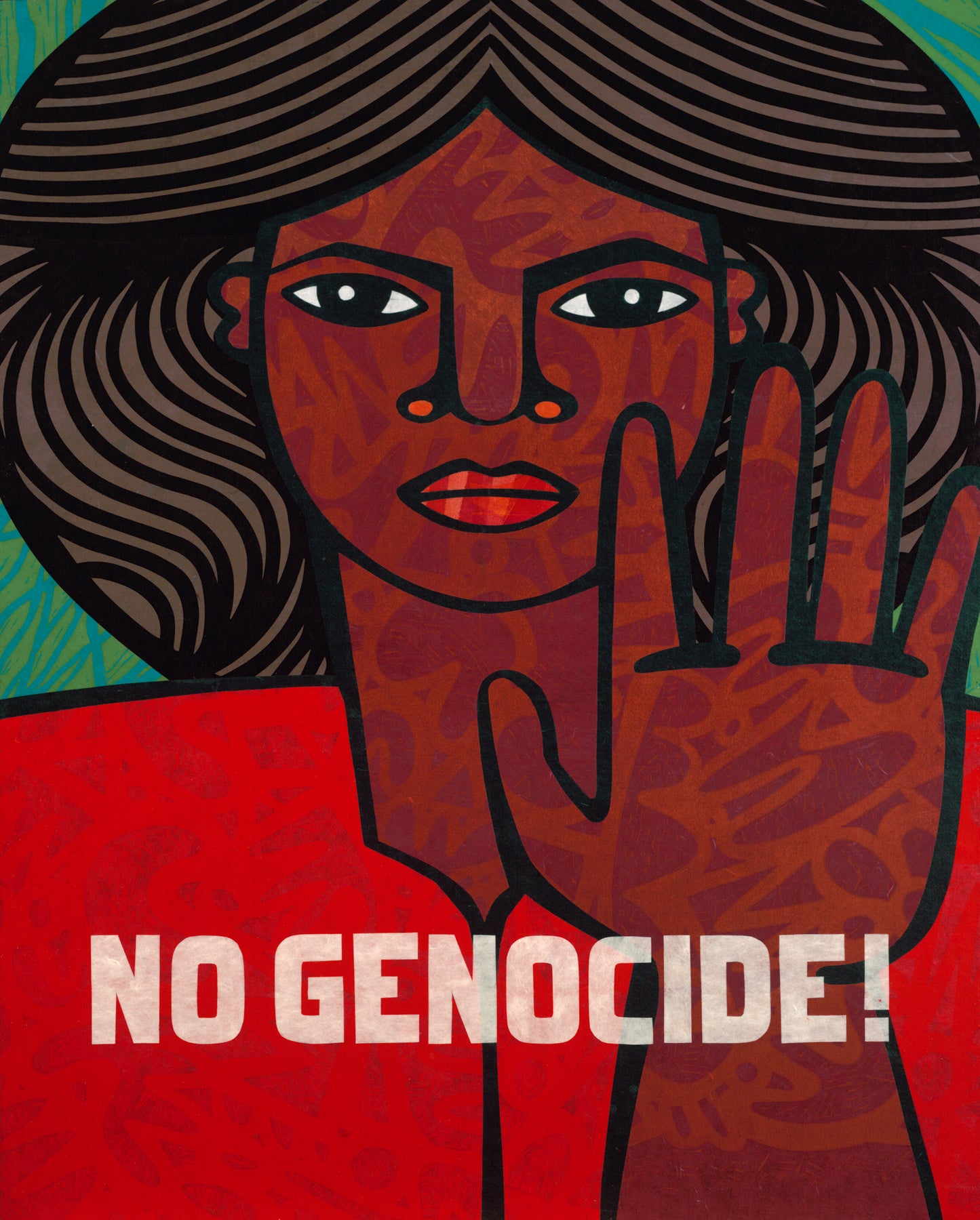 No Genocide II Wood Panel