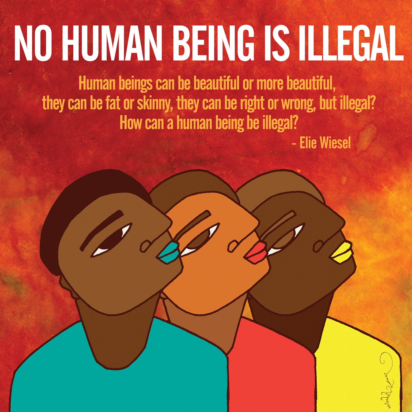 No Human Being is Illegal Framed *Oakland Pickup Only*